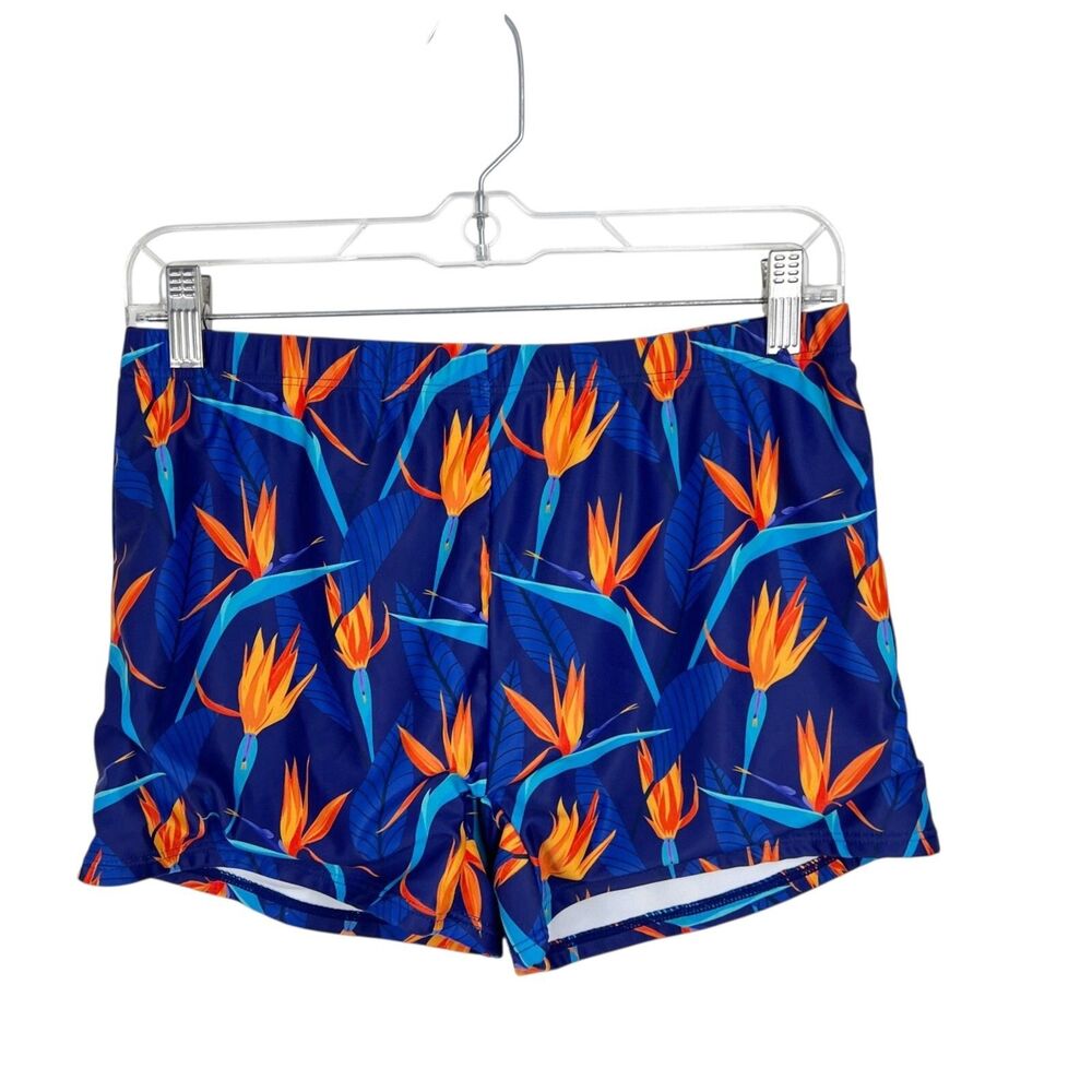 Summer Mae Swim Bottoms Women Extra Large Blue Orange Floral Print Activewear